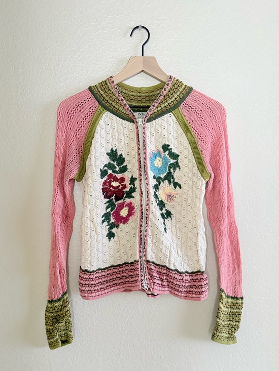 IVKO Sweaters - IVKO Crochet Knit Floral Cardigan